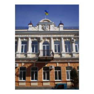Het gebouw van de gemeenteraad van Melitopol Perfect Poster