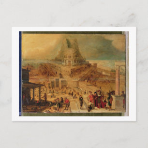 Het gebouw van de toren van Babel (paneel) Briefkaart