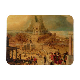 Het gebouw van de toren van Babel (paneel) Magneet