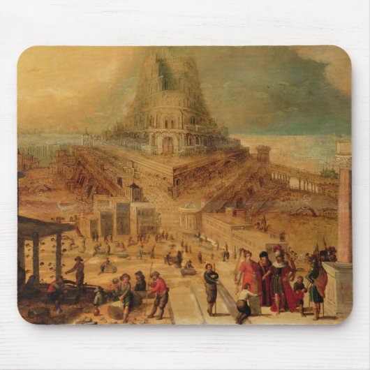 Het gebouw van de toren van Babel (paneel) Muismat (Voorkant)