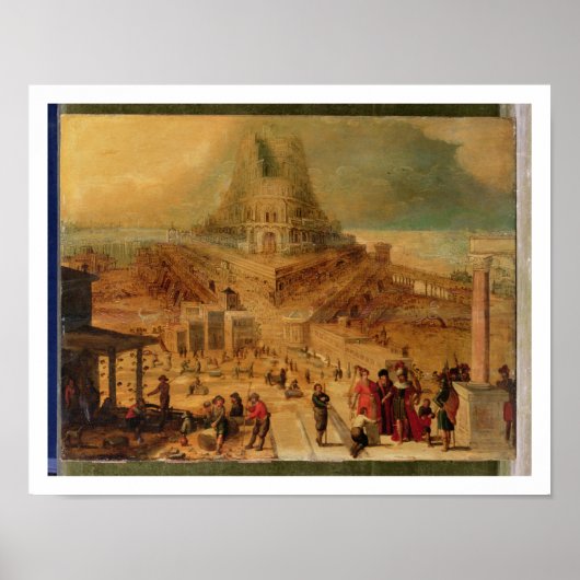 Het gebouw van de toren van Babel (paneel) Poster (Voorkant)