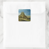 Het gebouw van de Toren van Babel Vierkante Sticker (Tas)