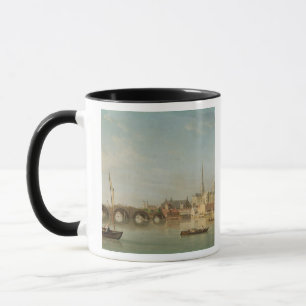 Het gebouw van de Westminster-brug met een fantasi Mok