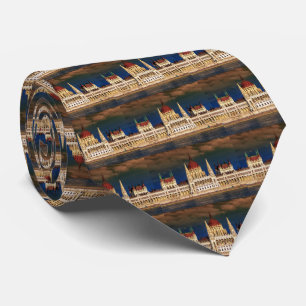 Het gebouw van het Hongaarse parlement in Boedapes Stropdas