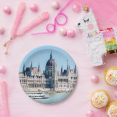 Het gebouw van het Hongaarse parlement in de stad  Papieren Bordje (Feest)