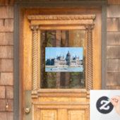 Het gebouw van het Hongaarse parlement in de stad  Raamsticker (Huis Deur)