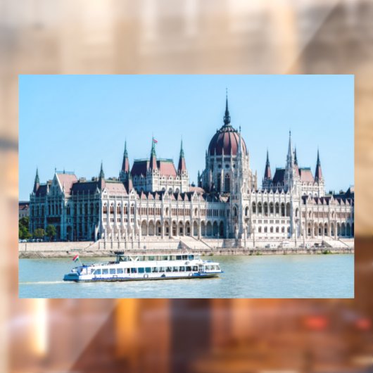 Het gebouw van het Hongaarse parlement in de stad  Raamsticker (Vel 2)