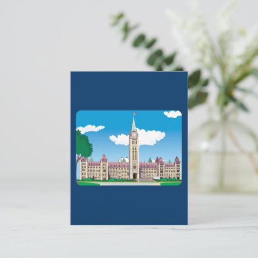 Het gebouw van het Ottawa-parlement Briefkaart (Staand voorkant)