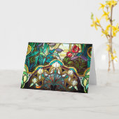 Het gebrandschilderd glas van de Jugendstil Kaart (Gele Bloem)