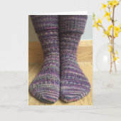 Het gebreide Wenskaart van Sokken Kaart (Gele Bloem)