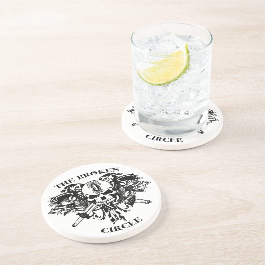 Het gebroken Cirkel Onderzetter - Wit (Zijkant)