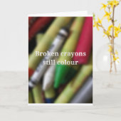 Het gebroken citaat van Kleurpotloden Kaart (Gele Bloem)