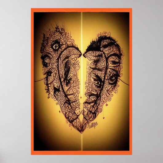 Het gebroken hart | AI Art Poster (Voorkant)