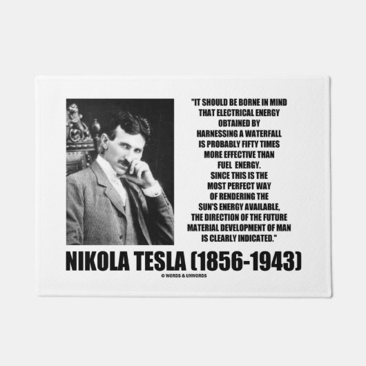 Het gebruik van de Energy Tesla Quote van een Wate Deurmat (Voorkant)