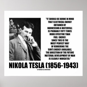 Het gebruik van de Energy Tesla Quote van een Wate Poster