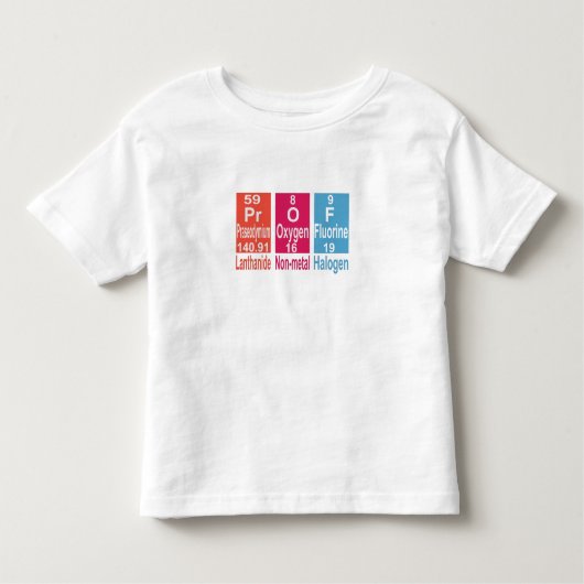 HET GEBRUIKEN VAN ELEMENTEN OP DE PERIODIEKE TABEL KINDER SHIRTS (Voorkant)