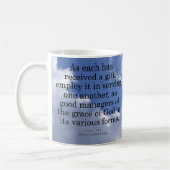 Het gebruiken van Gifts van God 1 Peter 4:10 Koffiemok (Links)