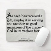 Het gebruiken van Gifts van God 1 Peter 4:10 Muismat (Met muis)