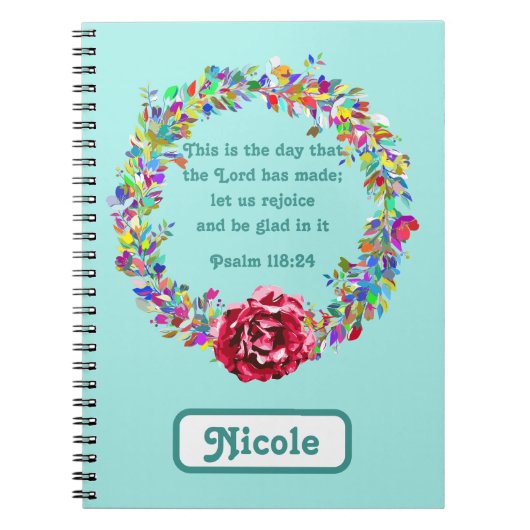 Het gebruiken van Psalm 118:24 de Flower van het G Notitieboek (Voorkant)