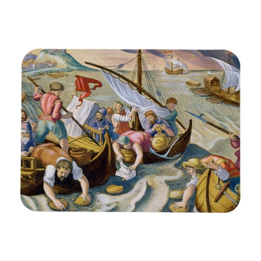 Het gebruiken van Sponges om nafta van het Oppervl Magneet (Horizontaal)