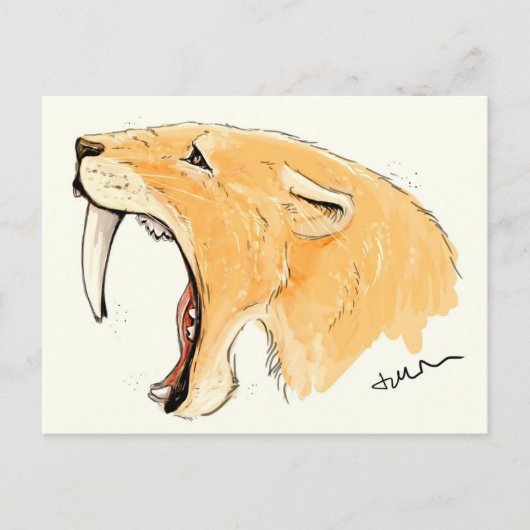 Het Gebrul van Smilodon Briefkaart (Voorkant)