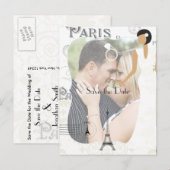 Het Gedekte Witte Weddenschap van Parijs sparen de Aankondigingskaart (Voorkant / Achterkant)