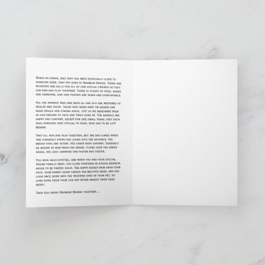 Het Gedenkteken van de hond met het Gedicht van de Kaart (Binnen)