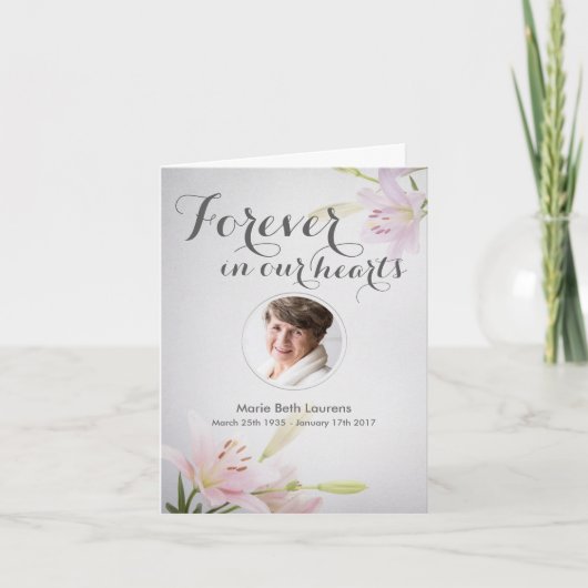 Het Gedenkteken van de sympathie dankt u nota Bedankkaart (Voorkant)