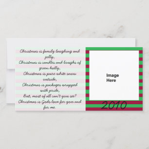 Het Gedicht Rode en Groene Photocard van Kerstmis Feestdagenkaart