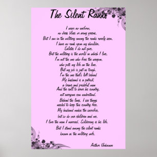 Het gedicht "Silent Ranks" Poster
