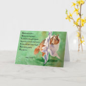 Het Gedicht van de Behendigheid van Sheltie Kaart (Gele Bloem)