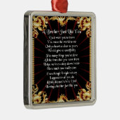 Het Gedicht van de broer - Zwart ontwerp Metalen Ornament (Rechts)