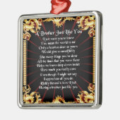 Het Gedicht van de broer - Zwart ontwerp Metalen Ornament (Links)