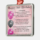 Het Gedicht van de dochter - 18de Verjaardag Metalen Ornament (Links)