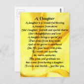 Het Gedicht van de dochter - Gele Zijde Briefkaart (Voorkant / Achterkant)