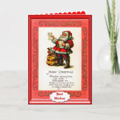 Het gedicht van de kerstman feestdagen kaart (Voorkant)