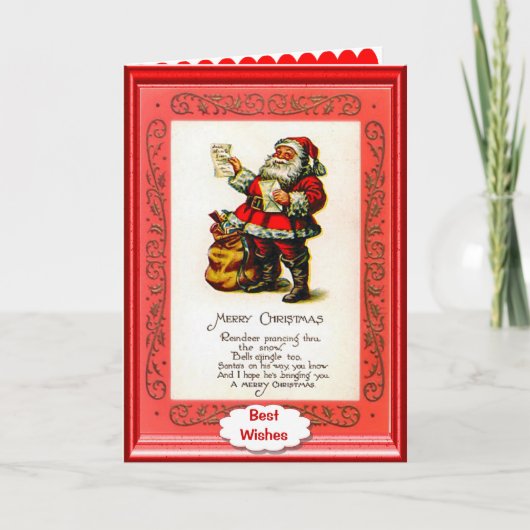 Het gedicht van de kerstman feestdagen kaart (Voorkant)