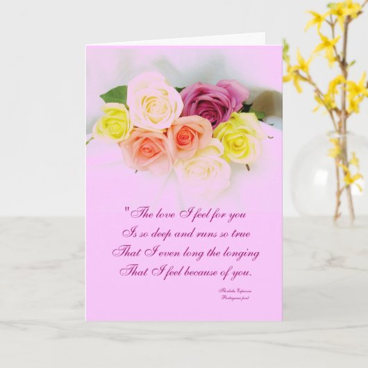 Het gedicht van de liefde door Portugese dichter Kaart (Gele Bloem)