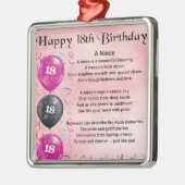 Het Gedicht van de nicht - 18de Verjaardag Metalen Ornament (Links)