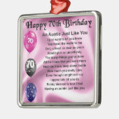 Het Gedicht van de tante - 70ste Verjaardag Metalen Ornament (Links)