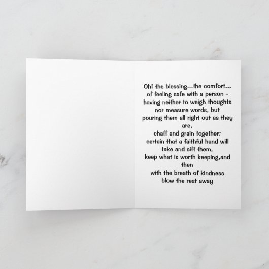 Het Gedicht van de Vriendschap van Plumeria Bedankkaart (Binnen)