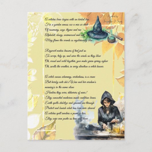 Het gedicht van een heks briefkaart (Voorkant)