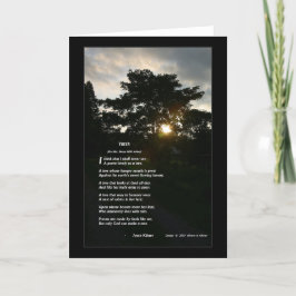 Het gedicht van Joyce Kilmer van "bomen", ontwerp Kaart