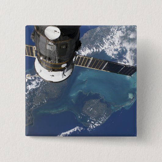 Het gedokte Voortgang 22 ruimtevaartuig Vierkante Button 5,1 Cm (Voorkant)