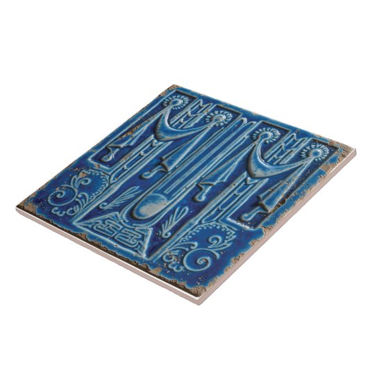 Het gedrapeerde Cerulean Paviljoen Tegeltje (Zijkant)