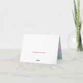 Het GEDRUKTE Roze van het LINT, Aqua Bloemen dankt Bedankkaart (Achterkant)