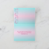 Het GEDRUKTE Roze van het LINT, Aqua Bloemen dankt Bedankkaart (Binnen)