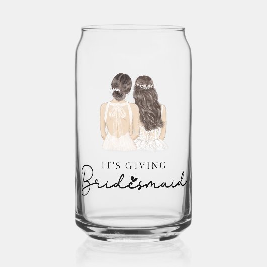 Het geeft bruidsmeisje Gift Bride Blikvorm Glas (Voorkant)