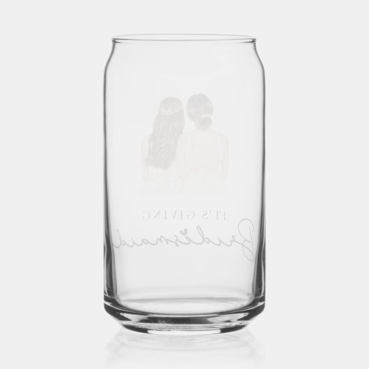 Het geeft bruidsmeisje Gift Bride Blikvorm Glas (Achterkant)