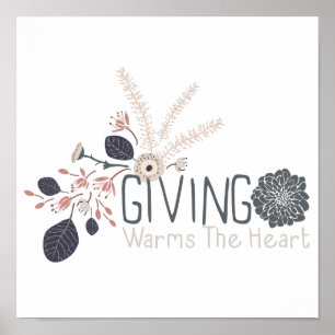 Het geeft de armen de hartspatterende bloemen poster